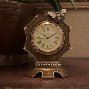 Jay Strongwater Enamel Swarovski Crystal Butterfly Clock